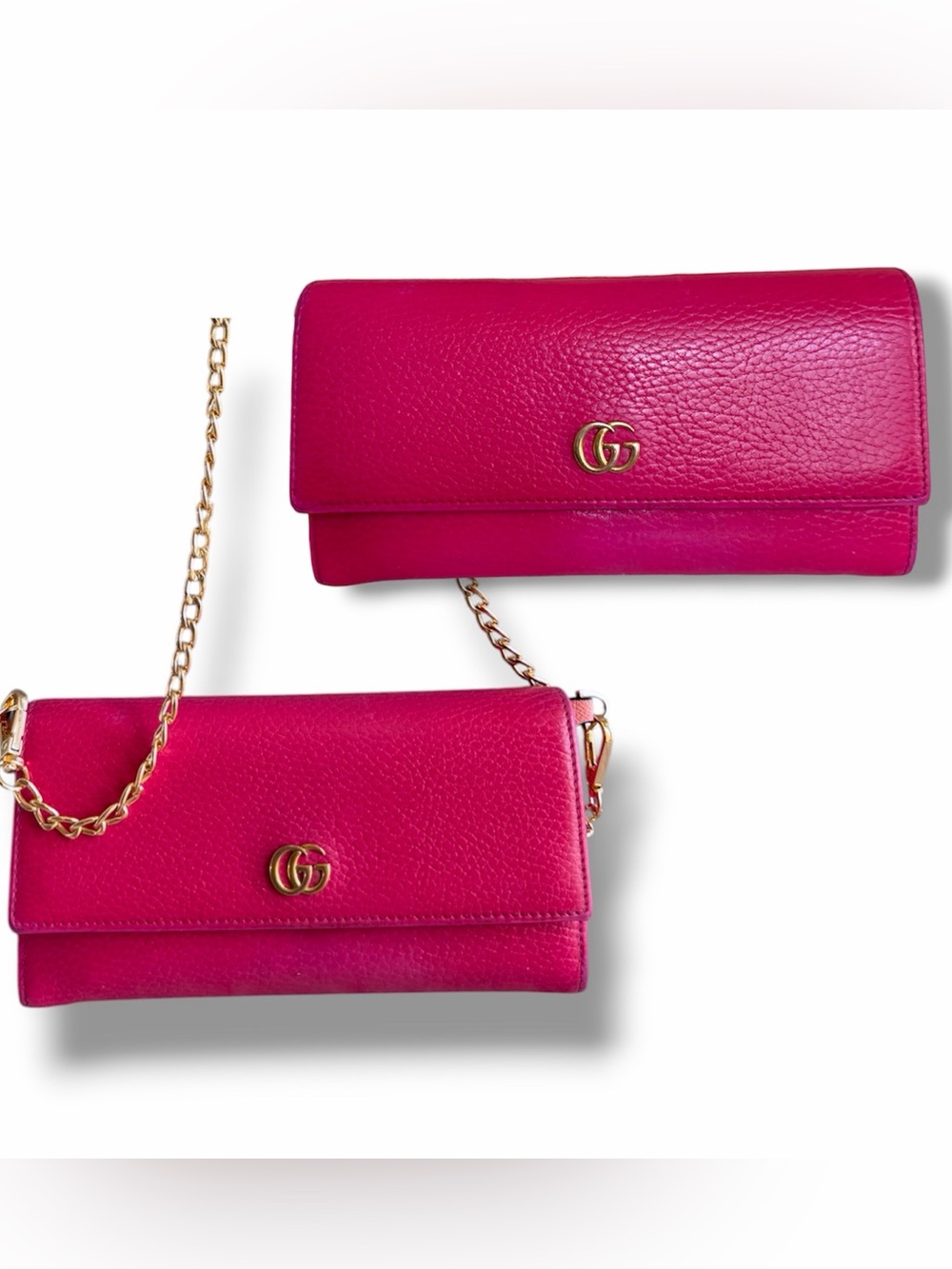 Gucci GG Marmont Continental Wallet Clutch Bag pebbled leather Full inclusion!